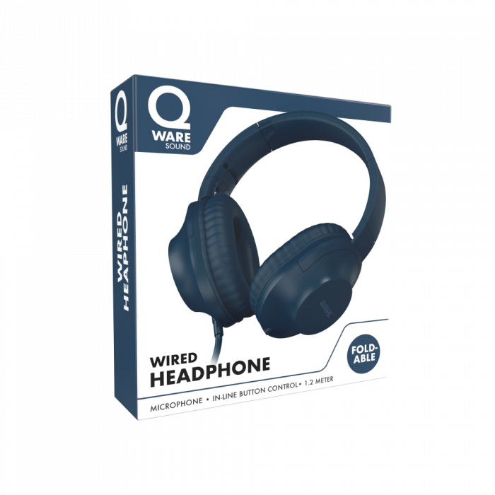 QWARE WIRED FOLDABLE HEADPHONE BLUE